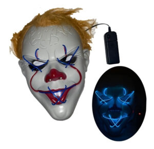 Máscara De Payaso Pennywise Con LED - Máscara Facial De Halloween, Terror, Nueva Con Etiquetas, Perfecta Para Fiestas
